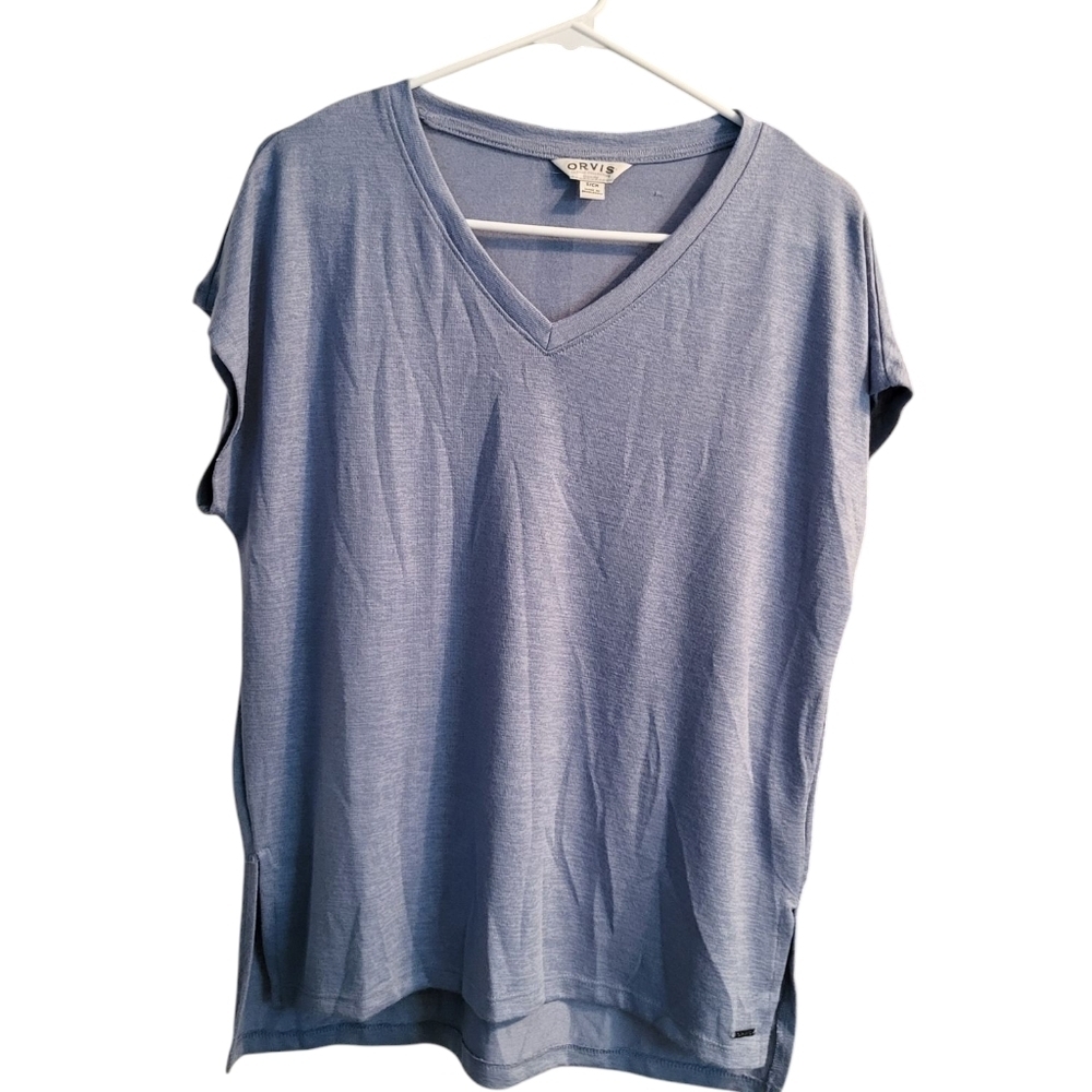 Orvis Women's Blue V-Neck Top, Small, EUC